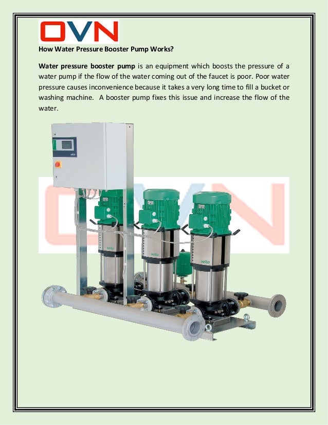 Water pressure booster pump works