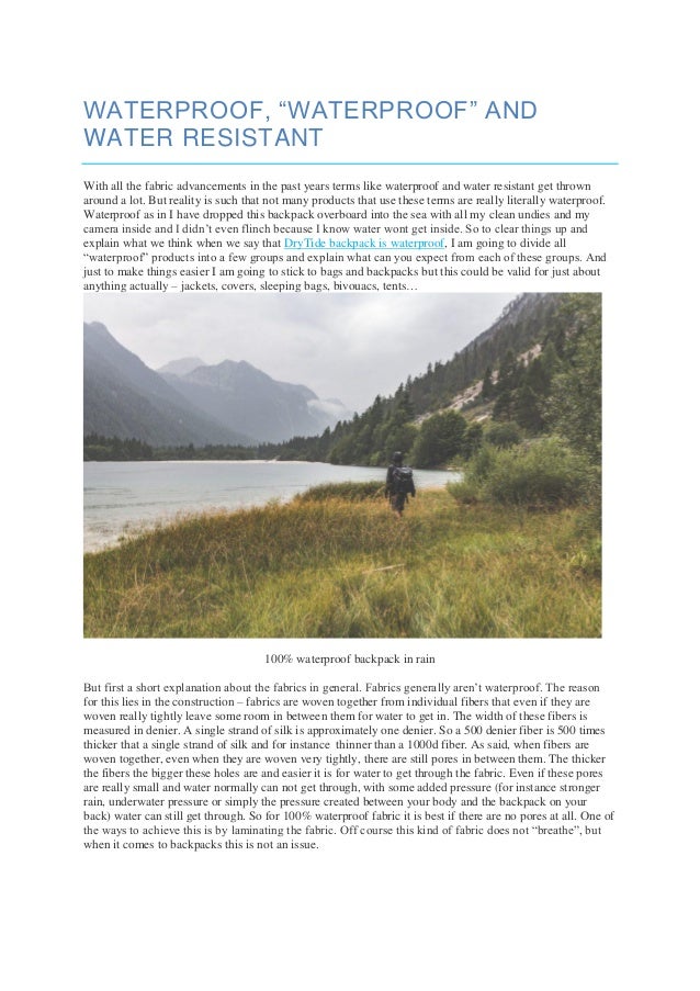 Waterproof Outdoor Gear Guide What Does Waterproof Mean?