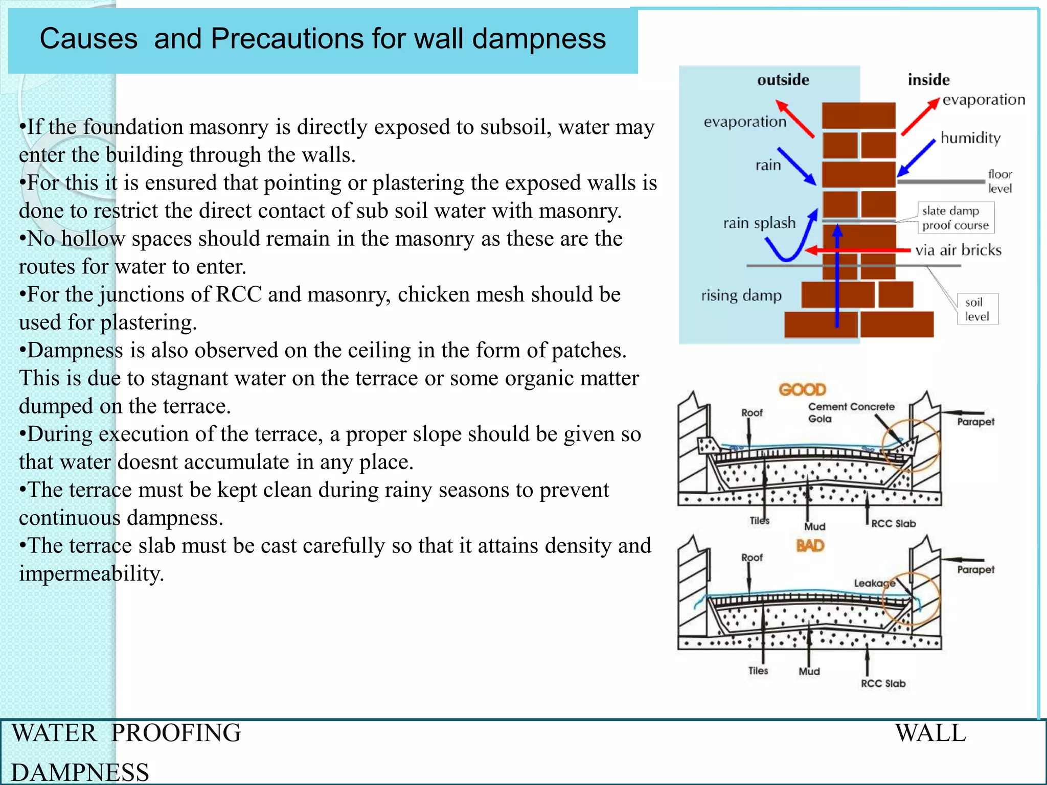 Water proofing in buildings | PPTX