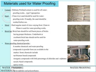 Water proofing in buildings | PPTX