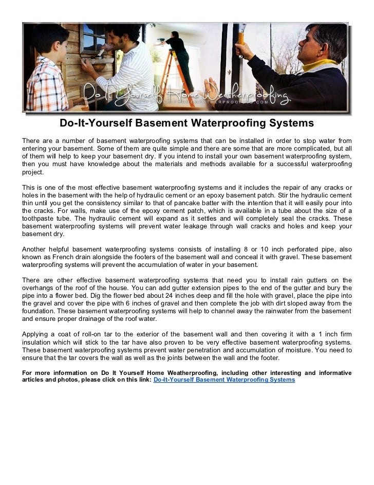 doityourself basement waterproofing systems 1 728