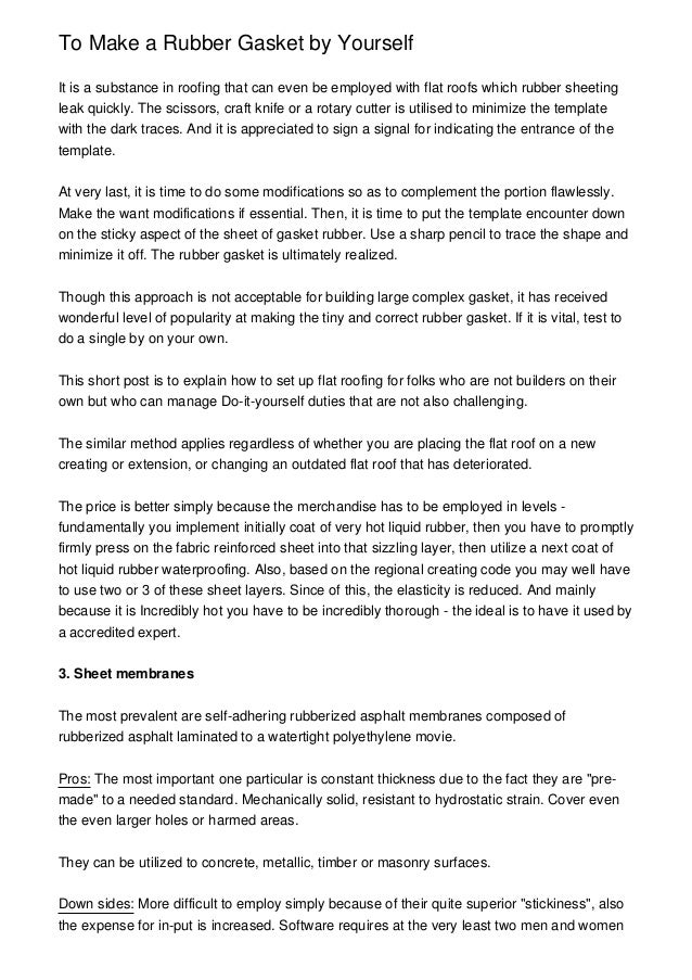 To Make a Rubber Gasket by Yourself