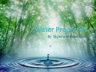 Water Properties By: Skyler and Shine Hsiao  