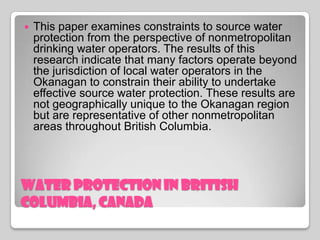 Water Protection 4 Water protection act | PPTX