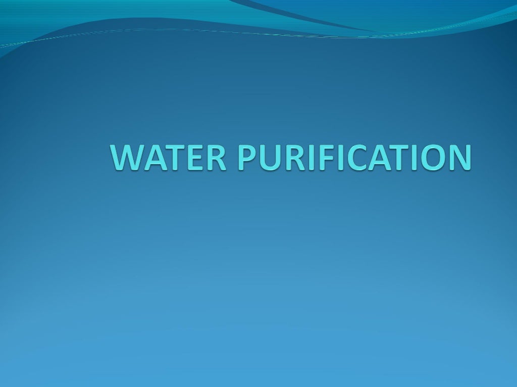 Water purification methods