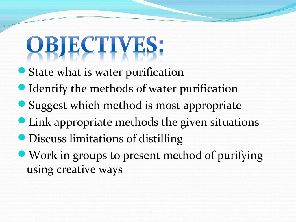 Water purification methods