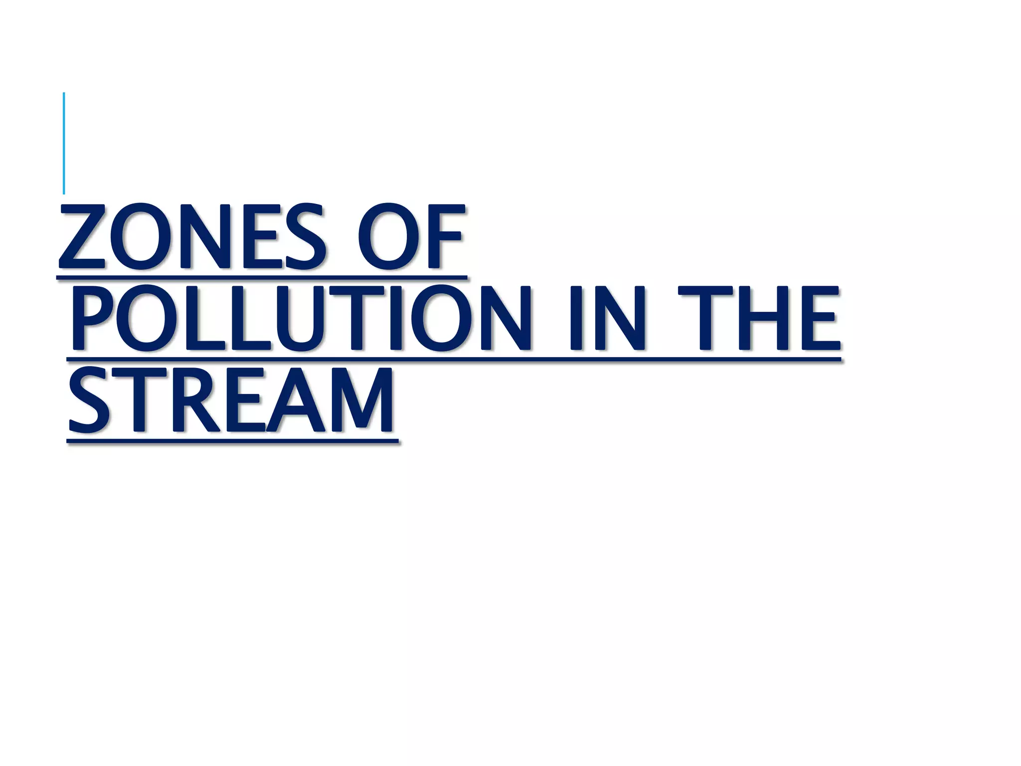 ZONES OF
POLLUTION IN THE
STREAM
 