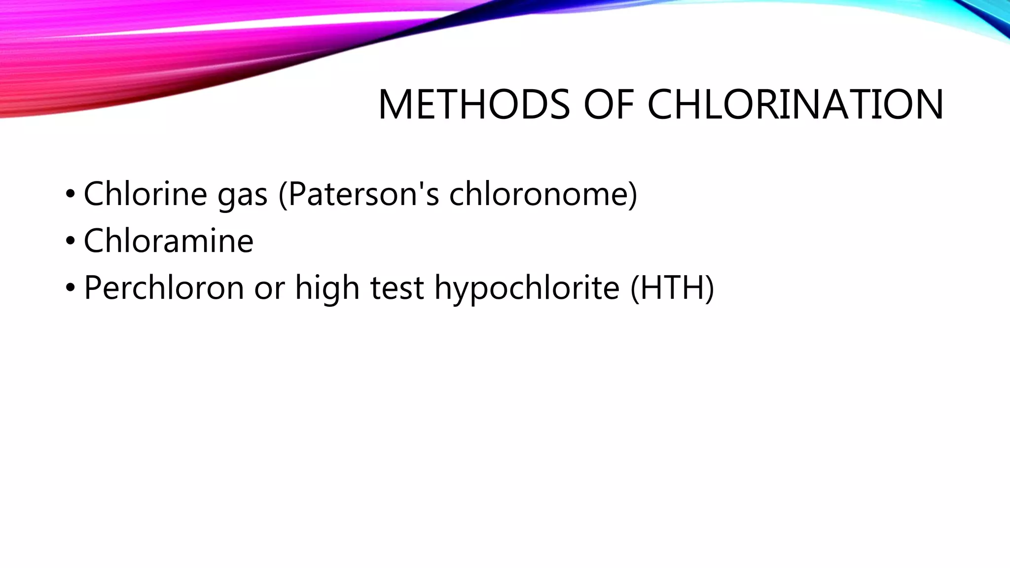 Water purification large scale