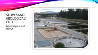 SLOW SAND
(BIOLOGICAL)
FILTERS
General plan and
layout
 