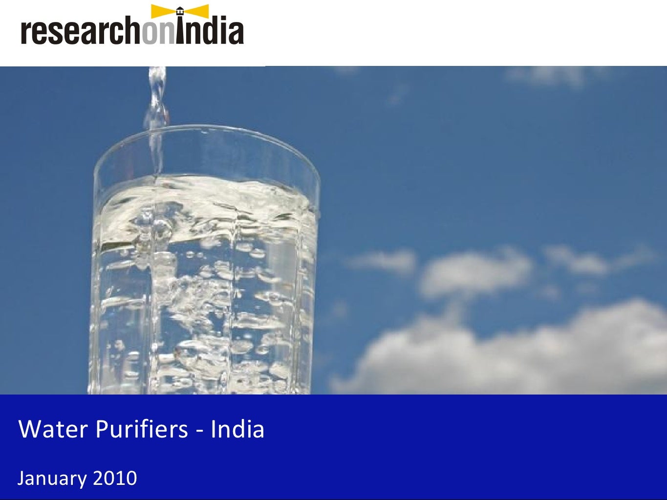 Market Research Report Water Purifier Market in India 2010