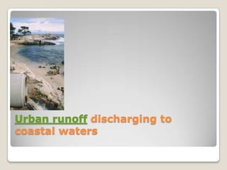 Urban runoff discharging to
coastal waters
 