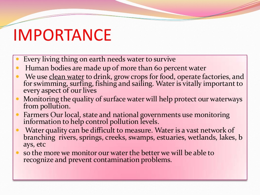 Water quality assessment