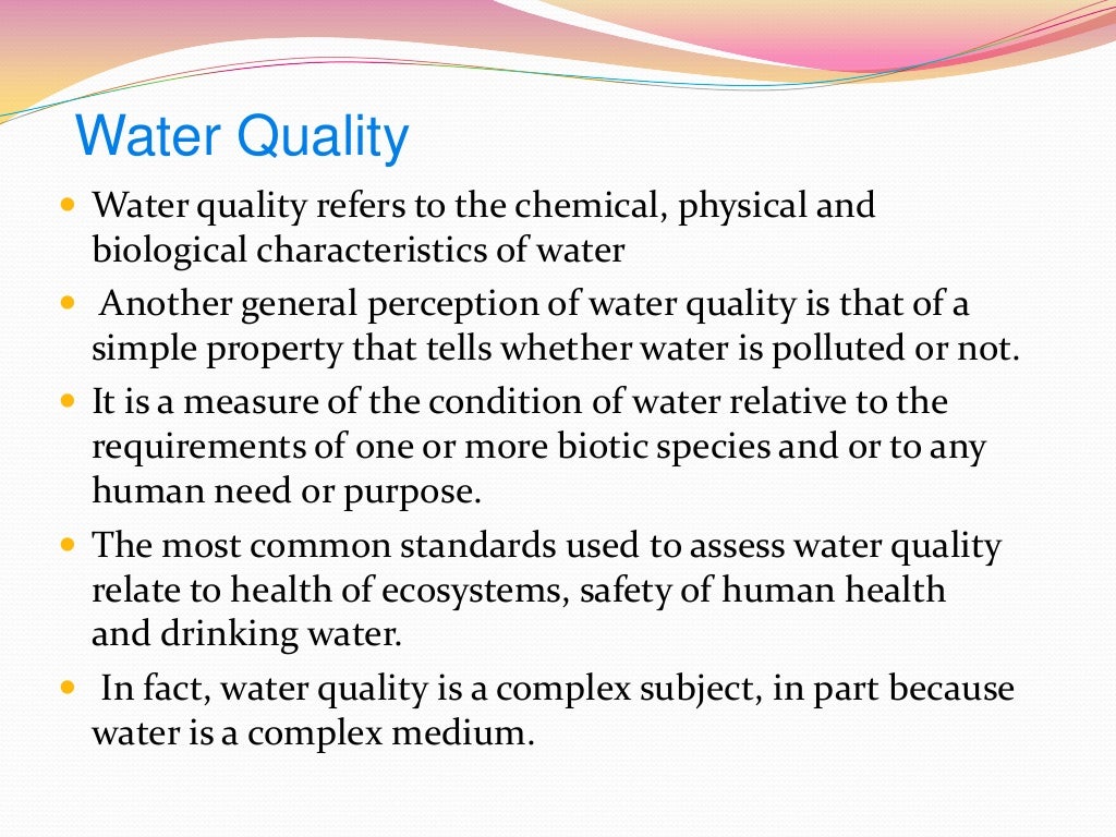 Water quality assessment
