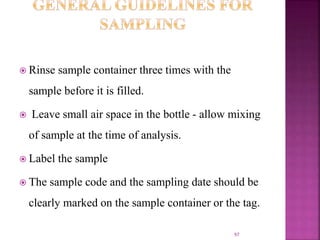 Sample Water Rinse ASSESSMENT AND SURVEILLANCE OF WATER QUALITY | PPTX