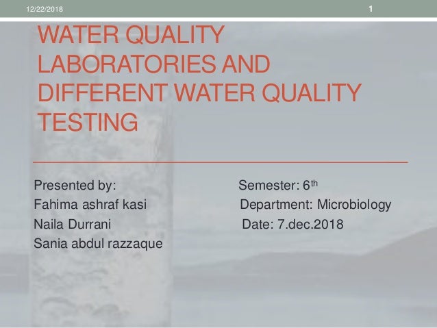 Water quality laboratories and different water quality testing