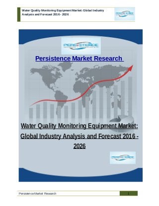 Water Quality Monitoring Equipment Market: Global Industry
Analysis and Forecast 2016 - 2026
Persistence Market Research
Water Quality Monitoring Equipment Market:
Global Industry Analysis and Forecast 2016 -
2026
Persistence Market Research 1
 