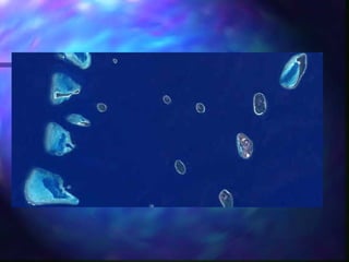 Atolls in The Maldives Landsat 7
 