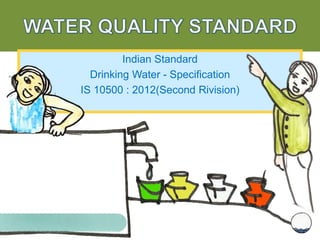 Indian Standard
Drinking Water - Specification
IS 10500 : 2012(Second Rivision)
 