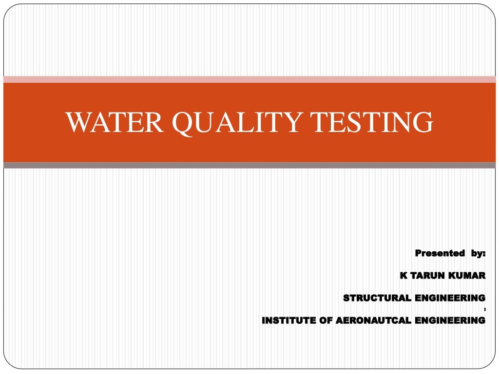 Water quality testing