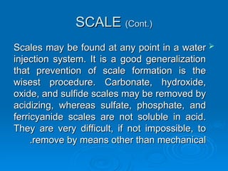 Scale In Water Injection WATER QUALITY & TEST METHODS FOR SUBSURFACE INJECTION.ppt