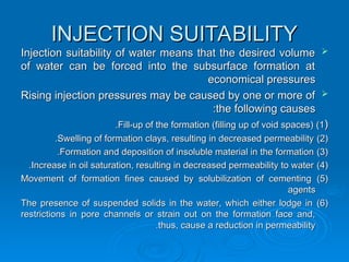 Subsurface Injection Method WATER QUALITY & TEST METHODS FOR SUBSURFACE INJECTION.ppt