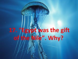 17. “Egypt was the gift
of the Nile”. Why?