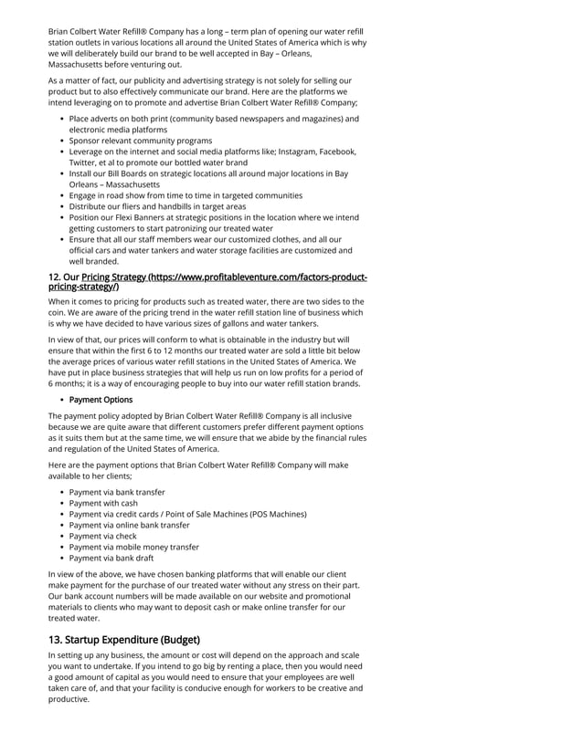 Water Refill Station Business Plan [Sample Template for 2021].pdf