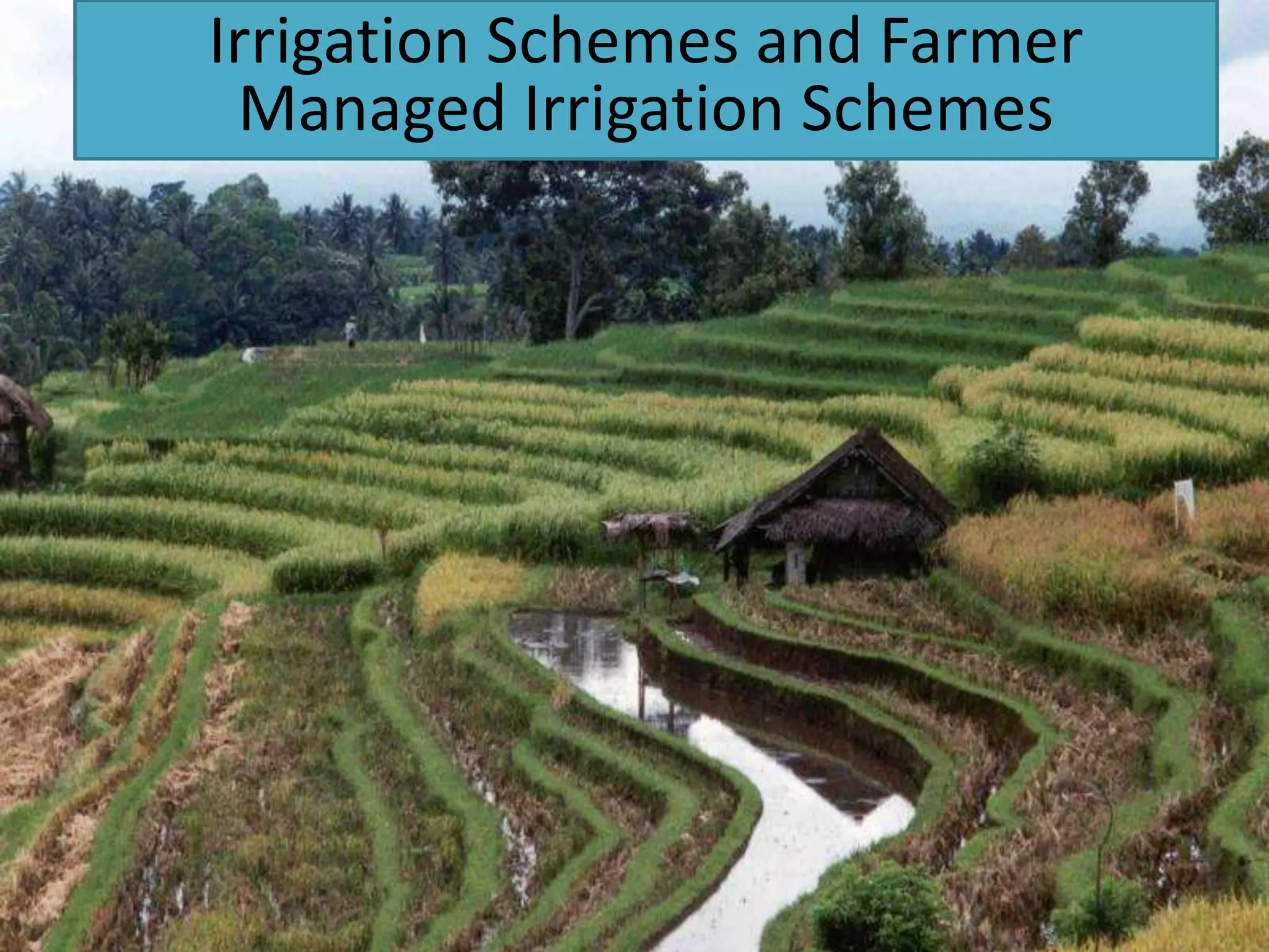Irrigation Schemes and Farmer
Managed Irrigation Schemes
 