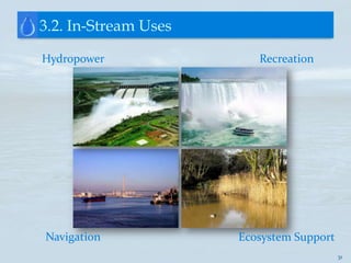 3.2. In-Stream Uses

Hydropower               Recreation




Navigation            Ecosystem Support
                                          31
 