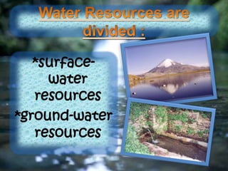 *surface-
water
resources
*ground-water
resources
 