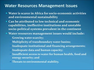 Water resources management in africa | PPTX