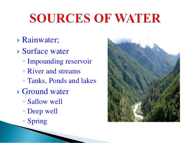 Natural And Artificial Sources Of Water Natural And Artificial Sources Of Water