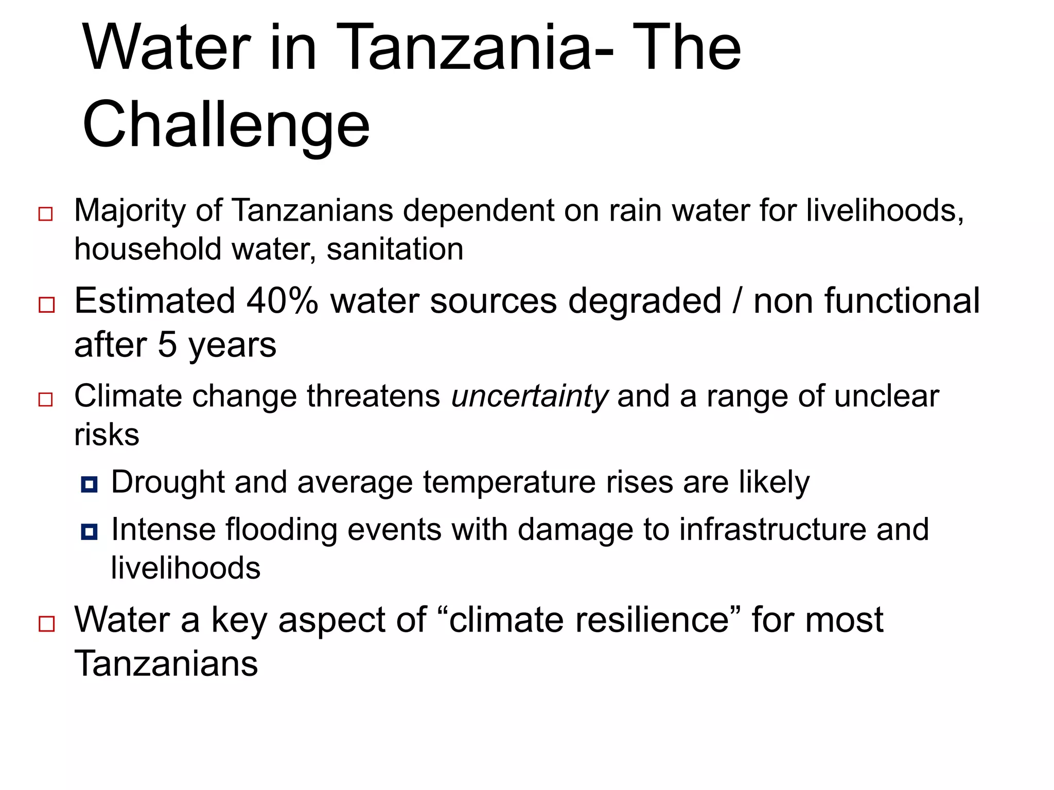 Water Resource Mapping in Tanzania | PPTX