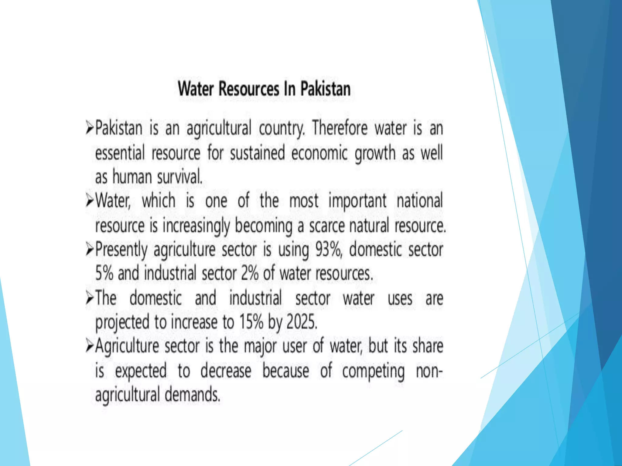 Water resources of pakistan A Lecture By Mr Allah Dad Khan Visiting ...