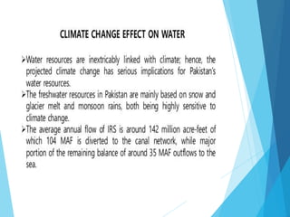 Water resources of pakistan A Lecture By Mr Allah Dad Khan Visiting ...