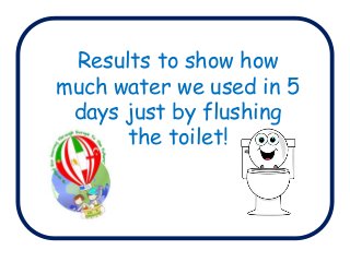 Results to show how
much water we used in 5
days just by flushing
the toilet!
 