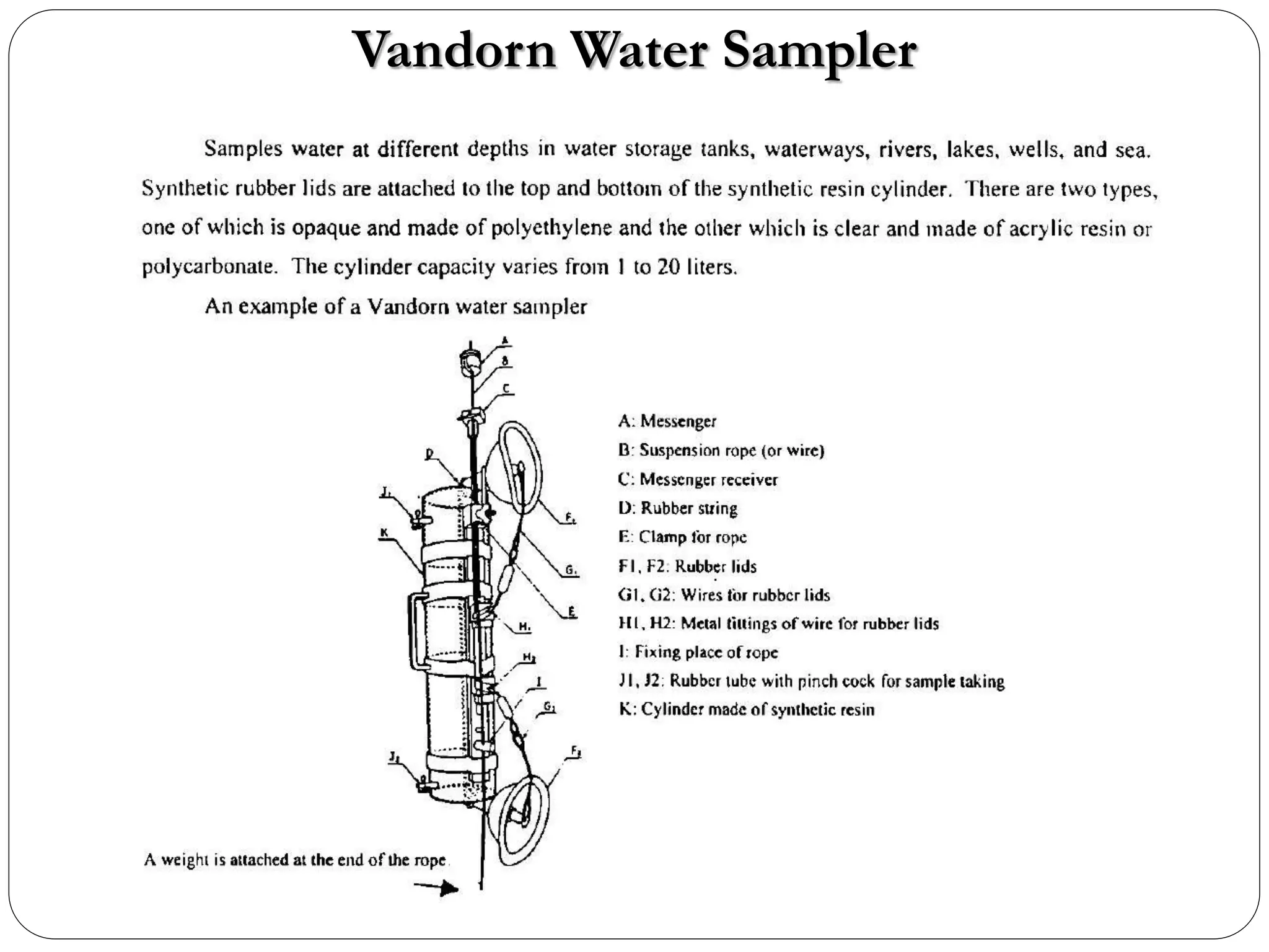 Vandorn Water Sampler
 