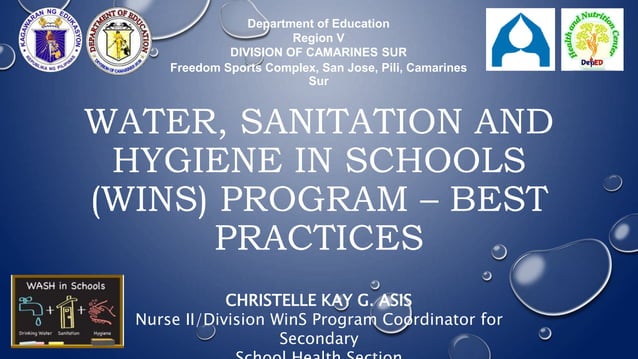 WATER, SANITATION AND HYGIENE IN SCHOOLS ReOrientation.pptx | Secondary ...
