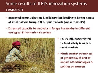 Supporting development processes through livestock innovation systems research