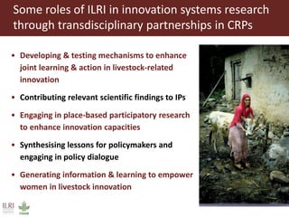 Supporting development processes through livestock innovation systems research