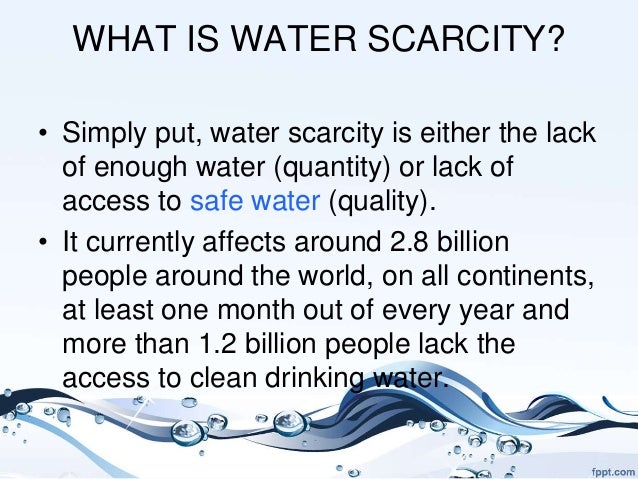 Scarcity of water essay