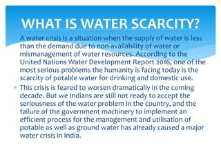 Water scarcity in india | PPTX