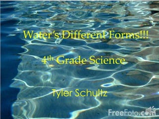 Water’s Different Forms!!! Tyler Schultz 4th Grade Science  