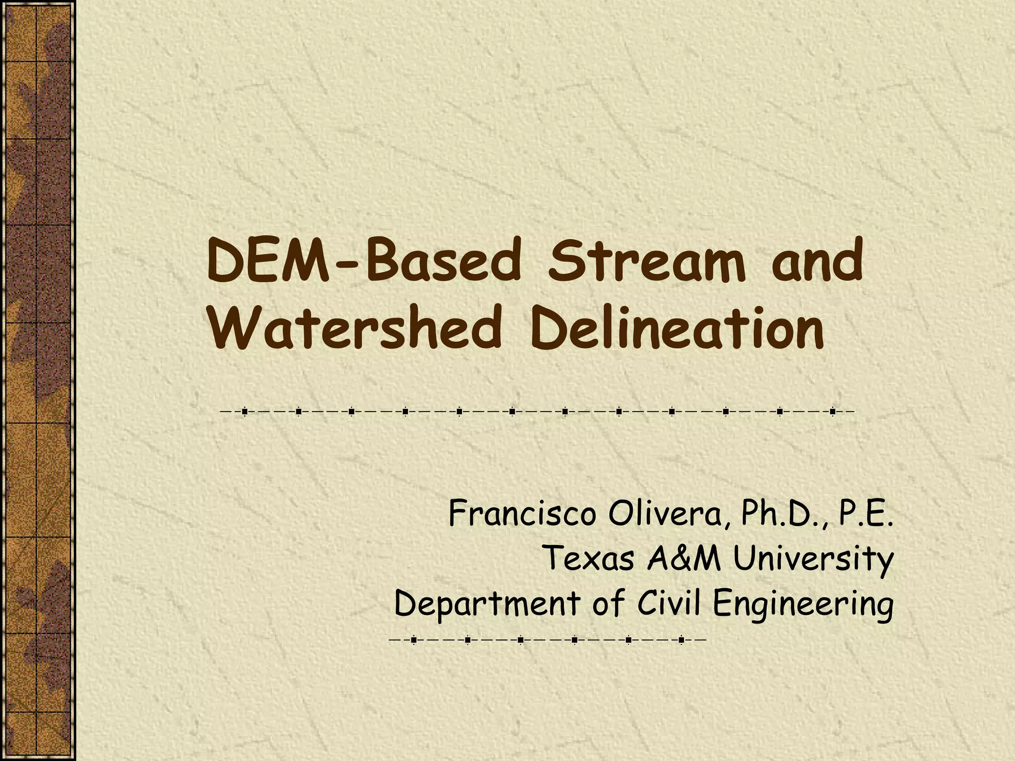 Watershed delineation | PPT
