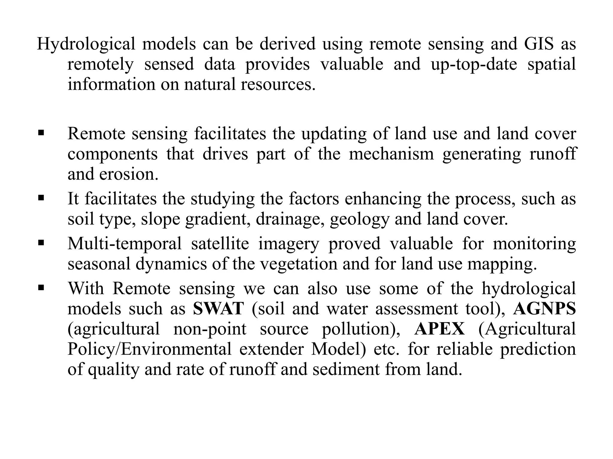 Watershed management: Role of Geospatial Technology