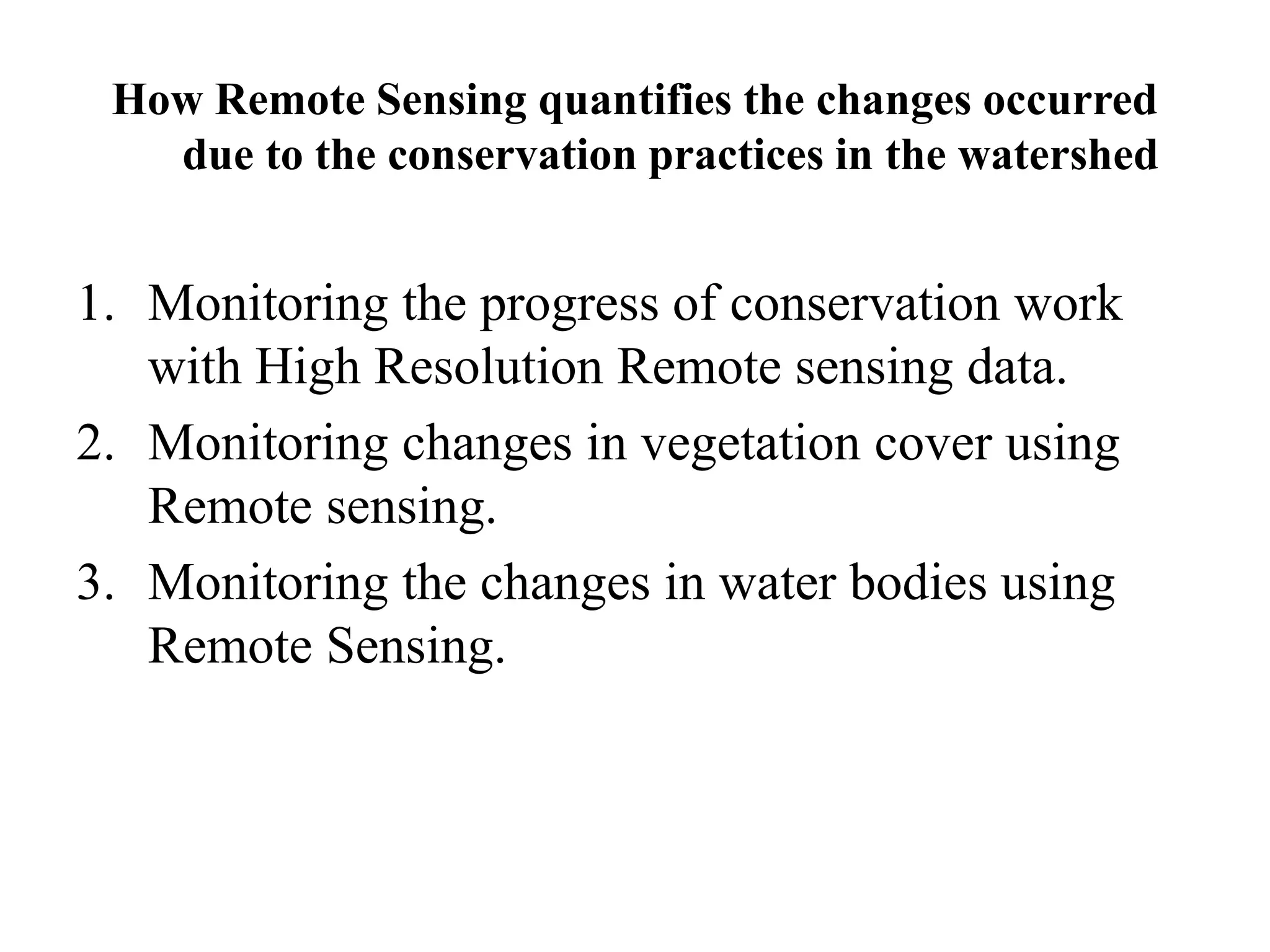 Watershed management: Role of Geospatial Technology