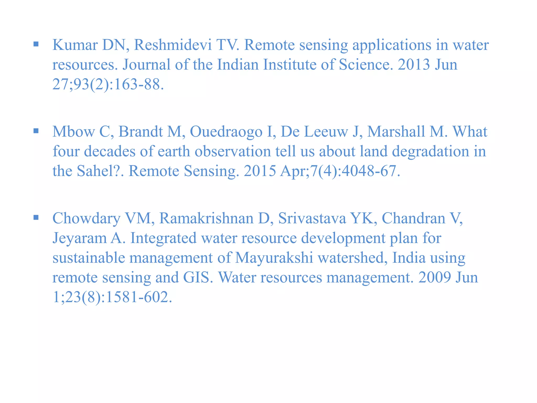 Watershed management: Role of Geospatial Technology