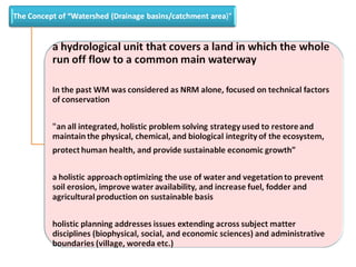 Watershed management experiences in Amhara Region, Ethiopia