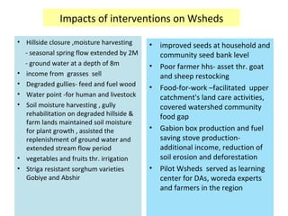 Watershed management experiences in Amhara Region, Ethiopia