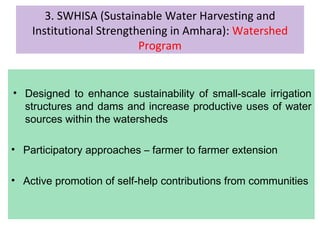 Watershed management experiences in Amhara Region, Ethiopia